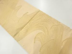 アンティーク　荒波模様織出しリバーシブル全通袋帯